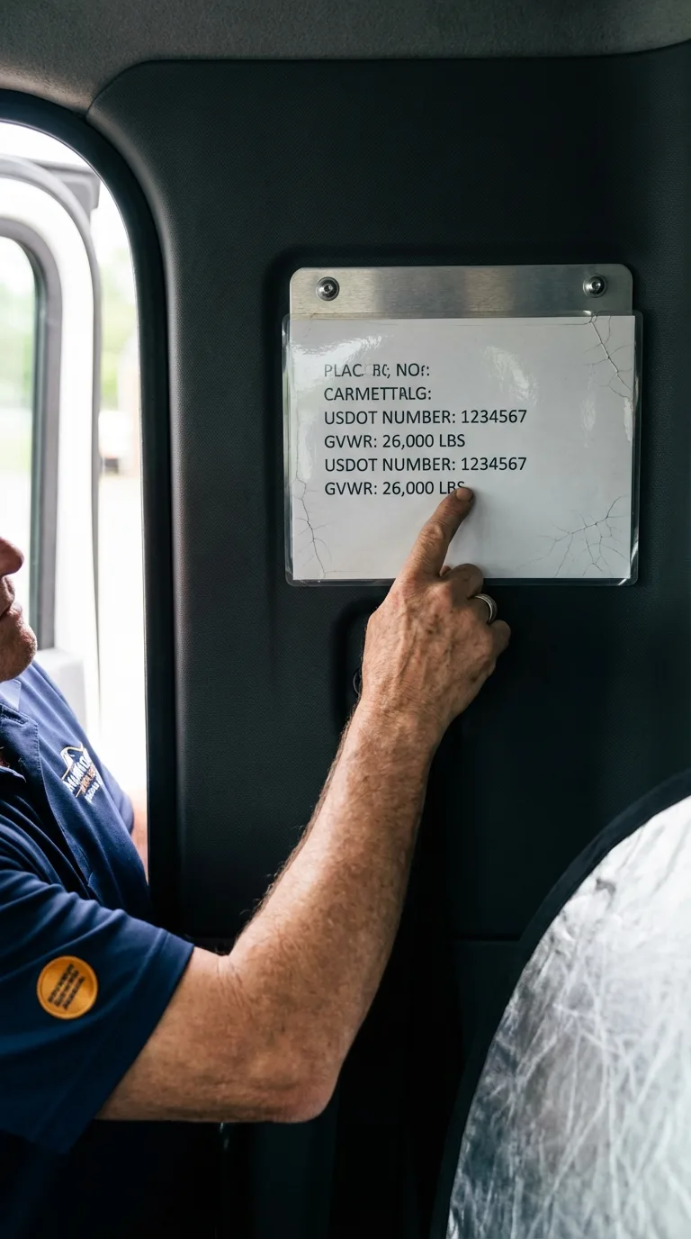 USDOT licensing placard verification in Farmersville